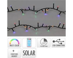 Solar LED Verlichting -Lichtsnoer 10.5m - 240LED - Multicolor- USB Oplaadbaar -Afstandsbediening - Timer