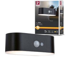 Solar LED-wandarmatuur voor buiten Adya Bewegingsmelder IP44 3000K 200lm Zwart