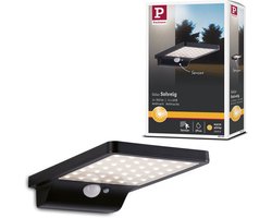 Solar LED-wandarmatuur voor buiten Solveig Bewegingsmelder incl. bewegingsmelder IP44 3000K 338lm Zwart