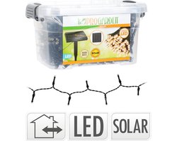 Solar Lichtsnoer - 400 LED - 24 + 4 meter - Warm wit - met Bewaarbox