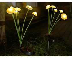 Solar - Paddenstoel - Mushroom - tuinverlichting - tuinprikker - tuinfakkel - tuindecoratie - zonne-energie - tuin - verlichting - lichtsnoer - buitenverlichting - zonnepaneel - buitendecoratie