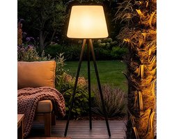 Solar staande lamp 'Brighton' - USB-C oplaadbaar - RGBWW Multicolor - Met afstandsbediening - Voor binnen en buiten - Solar tuinverlichting