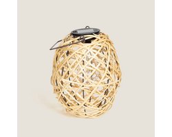 Solar tafellamp rotan – warm wit licht 3000K – natuurlijk design – 1W LED – spatwaterdicht IP44 – oplaadbaar op zonne-energie