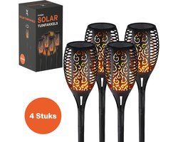 Solar Tuinfakkels - 4 stuks – 51 cm - Tuinverlichting op zonne-energie - Kerstverlichting buiten - Solar tuinverlichting - Tuinlantaarns - Padverlichting - LED – Buitenverlichting