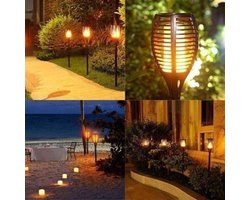 Solar Tuinfakkels - led fakkel - 5 stuks - 49,5cm - Tuinverlichting op zonne-energie - verlichting buiten - Solar tuinverlichting - Tuinlantaarns - Padverlichting - Stijlvolstekkie - LED - Buitenverlichting