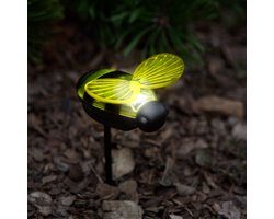 Solar Tuinlamp - Bij - Met Grondpin – LED Tuinverlichting Op Zonne-Energie – Witte LED – Automatisch Aan Bij Schemer – Decoratieve Tuinlamp Voor Tuin, Border Of Terras – 14,5 Cm [11752]