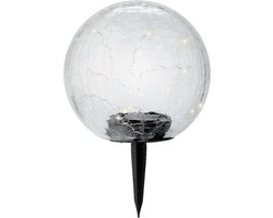 Solar tuinlamp/prikspot glazen bol op zonne-energie 19 cm - Prikspots tuinverlichting
