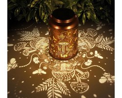 Solar Tuinlantaarn – Decoratieve LED Solar Lamp – Metalen Hanglantaarn – Tafellamp – Tuin & Terras Verlichting