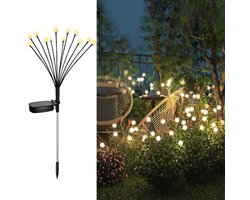 Solar Tuinverlichting 2-pack - Buitenverlichting - Sfeerverlichting - 10 pots - vuurvliegjes - Zonne Energie - Waterdicht - Prikspots