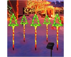 Solar Tuinverlichting - 5 Delig Set - LED Gras Lantaarns - 8 Lichtstanden - IP65 Waterdicht - Automatische Aan/Uit - Geheugenfunctie - Weerbestendig - Zonne-Energie - Opvouwbaar Zonnepaneel - Sfeerverlichting - Opsteek Systeem