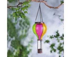 Solar tuinverlichting Balloon Rainbow - Luchtballon met vlameffect – LED's – 11 x 11 x 37 cm 1 Stuks
