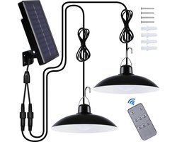 Solar Tuinverlichting - Hanglampen - LED - Buitenverlichting - Hanglamp op zonne-energie - Solar light LED - LED tuinverlichting met wandbevestiging en afstandsbediening - 120º draaibare wandlamp - Waterbestendig tuinlicht - Dimbaar