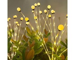 Solar Tuinverlichting LED – fluorescerend licht - 10 LED’s – Waterdicht – Tuinlamp op Zonne-energie met Grondpen – Sfeerverlichting voor Buiten, Balkon & Terras