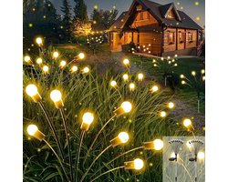 Solar Tuinverlichting - Sfeerverlichting - 8 pots x 2 - vuurvliegjes - Zonne Energie - Waterdicht - Prikspots - Warm wit