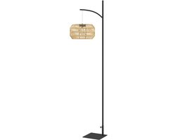 Solar Vloerlamp van Rotan - Tuinlantaarn met Lichtsensor - Automatische Solarlamp in Boho-stijl - Solar Lantaarn - Tuinlamp op Zonne Energie - IP44 Waterdicht - voor Buiten - Tuin, Balkon & Gazon