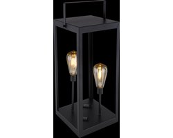 Solarlamp lantaarn DORIS 36701 ZONNELICHT METAAL ZWART, 2XLED