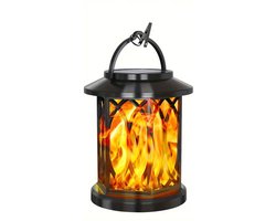 Solarlamp - Terraslamp op zonne-energie - solar buitenverlichting voor de binnenplaats - Straatverlichting - Waterdichte buitenlamp - Solarlamp voor terras, tuin en veranda - 12,8*12,8*15,2 cm - 1 stuk
