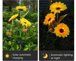 solarlamp Zonnebloemen - LED-verlichting - Automatische dag en nacht sensor - Duurzaam en weerbestendig