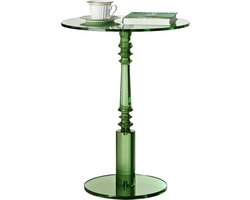 solaround Acrylic Round Pedestal Side Table, 45 x 45 x 60 cm, Green - ShopVlot