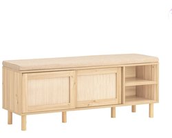 Solayne Bank - Bankje - Halbank - Schoenen bankje - Gangbankje - Schoenenbankje hal - Houten bank - Binnen - 121x35x49 cm