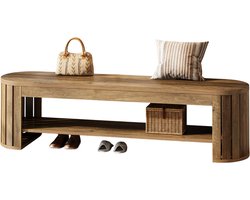 Solayne Bank - Bankje - Halbank - Schoenen bankje - Gangbankje - Schoenenbankje hal - Houten bank - Binnen - 160x35x45 cm