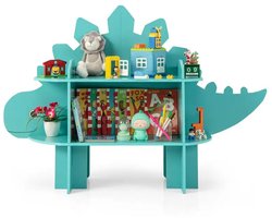 Solayne Boekenkast - Opbergkast - Organizer - Boekenkast kind - Boekenkastje - Kinderboekenrek - Dino - 52,5x12x34 cm - Hout - Groen