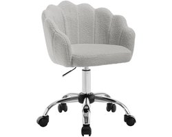 Solayne Bureaustoel - Bureau - Ergonomische Bureaustoel - Volwassenen - Kinderen - Bureaustoel met wieltjes - Teddy - Grijs