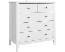 Solayne Kast - Ladekast - Opbergkast - Organizer - Commode - Ladenkastje - Slaapkamerkasten - 6 lades - 80x40x80 cm - Wit