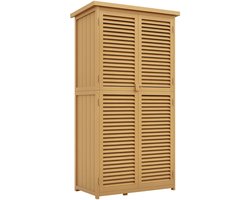 Solayne Tuinkast - Tuinschuur - Schuur - Tuinkasten voor buiten - Tuinkast hout - Gereedschapsschuur - Tuinberging - 87x46.5x160cm