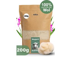 Solco 200 gram Antidruk wol voor Wandelen - 100% Natuurlijk Schapenwol & Rijk aan Lanoline - Wandel - Voetwol - wol voor Voeten