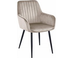 SOLDEN Stoel - Donkerbeige Velvet, Metalen Poten, Stijlvol Ontwerp en Optimaal Zitcomfort voor Woonkamer, Slaapkamer, Eetkamer of Kantoor, Max. 120 kg