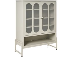 SOLETTA - Dressoir met 2 deuren - Lichtbeige - Staal