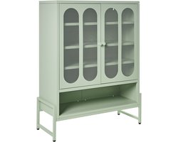 SOLETTA - Dressoir met 2 deuren - Mintgroen - Staal