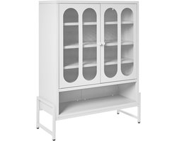 SOLETTA - Dressoir met 2 deuren - Wit - Staal