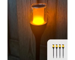 Solgaro® Solar tuinverlichting Torch - 4 Stuks - Fakkels - Tuinverlichting Op Zonne Energie - Buitenlamp - Tuinlamp - Automatisch Aan/Uit - Eenvoudige Installatie