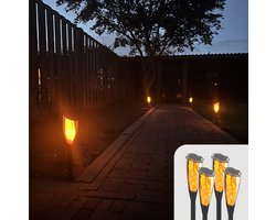 Solgaro® Tuinverlichting Spectre - 4 Stuks - Fakkels - Op Zonne-Energie - Automatisch Aan/Uit - Eenvoudige Installatie