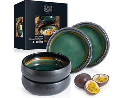 SOLID 4 x kleine schalen - 300 ml - dip schaaltjes van aardewerk voor dessert, snack, soep, salade, ijs, tapas en antipasti