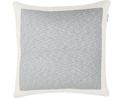 Solid knitted poster cushion grey