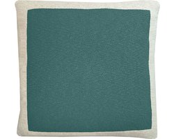 Solid knitted poster cushion pine green
