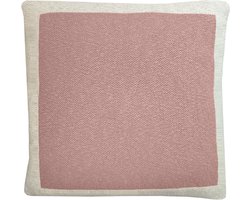 Solid knitted poster cushion pink