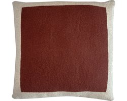 Solid knitted poster cushion rusty brown