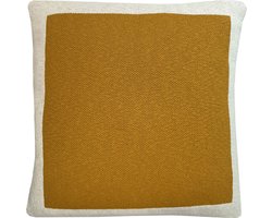 Solid knitted poster cushion sunset yellow