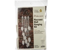 Solid Oak macramé kit wanddecoratie veer 25x90 cm katoen DIY.
