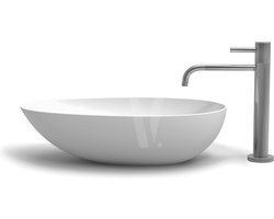 Solid Store Marta Matte - Luxe opbouw waskom - Ovaal - 60 x 35cm - Mat wit - Solid Surface - Modern design