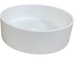 Solid Surface ronde opbouw waskom Sevilla ø38cm mat wit