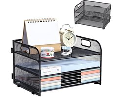 Solidchoice - 3-Traps Bureau-Organizer van Metaal voor Documenten