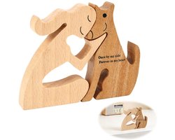 Solidchoice - Handgemaakte Houten Sculptuur van Man en Hond