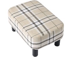 Solidchoice - Kleine Voetenbank van Linnen 42 cm - Modern en Comfortabel