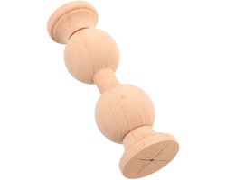 Solidchoice - Onbewerkt Houten Eindstukken voor Gordijnroedes - Duurzame Decoratie