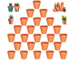 Solidchoice - Set van 24 Terracotta Plant Potjes met Afvoergaatje